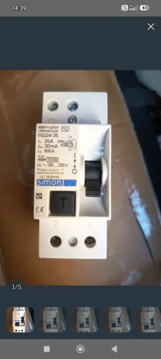 Interruptor Diferencial Simon 25A 30mA
