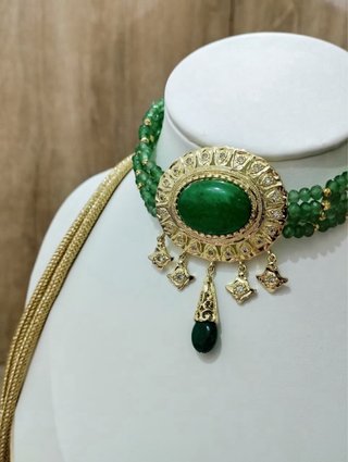 Conjunto de joyería perlas y esmeralda