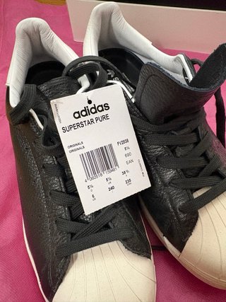 Adidas Superstar Pure piel Negras Talla 38.5