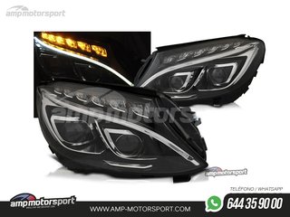 FAROS DELANTEROS LED PARA MERCEDES CLASE C W205 NEGROS 2014-2018