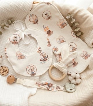 Lote Baberos Bebé Algodón Estampados