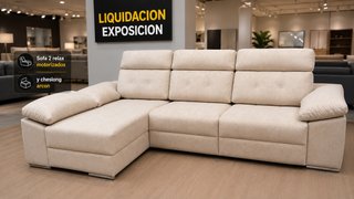 Sofá 2 relax motorizado y cheslong