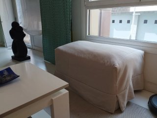 Futón Plegable Tela Beige/Gris. Recoger en Bilbao