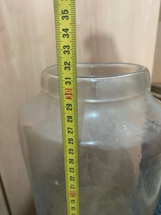 Tarro de cristal soplado antiguo