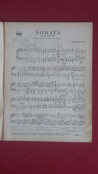 Spartiti Beethoven: Sonate e Egmont 1949-'57