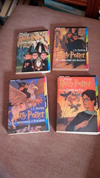 Cofre 4 primeros libros de Harry Potter en francés