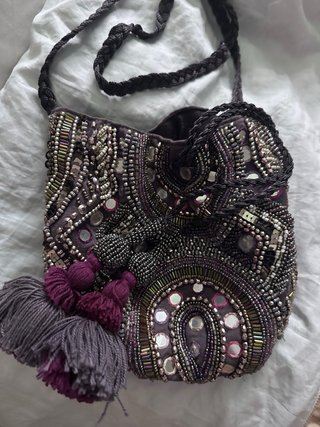 Bolso boho abalorios multicolor