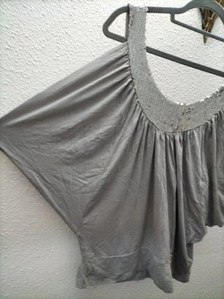 Blusa argentata con paillettes, vintage