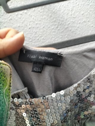 Blusa argentata con paillettes, vintage