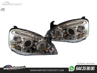FAROS DELANTEROS OJOS DE ANGEL PARA OPEL CORSA C