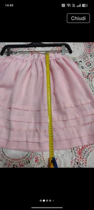 Gonna bimba 7-8 anni misto lino sartoriale