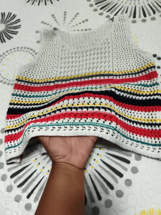 Camiseta hilo calada multicolor talla única