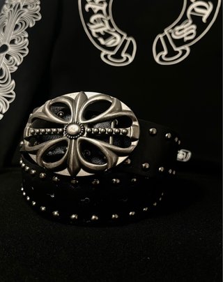 Cinturón Chrome Hearts Negro con Tachuelas