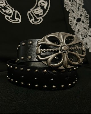 Cinturón Chrome Hearts Negro con Tachuelas