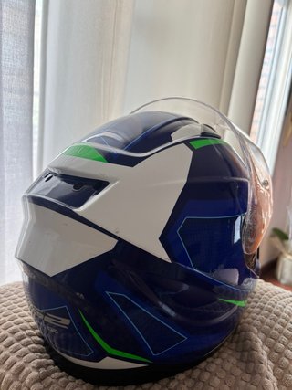 Casco Moto LS2 Azul y Verde