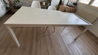 Mesa extensible blanca 120/180x74