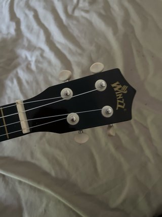 Ukelele negro con funda