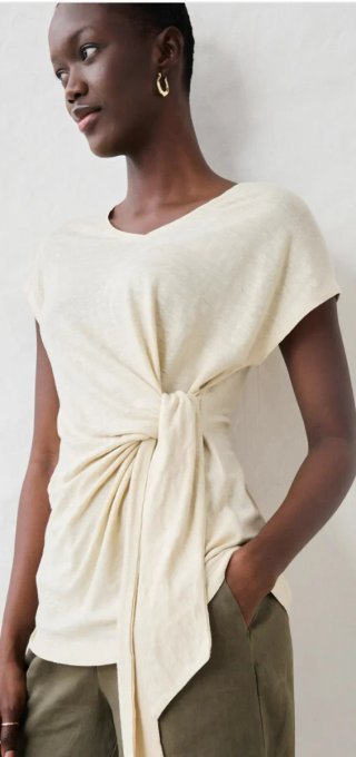 Camiseta sin mangas 100% lino Talla 48 NUEVA