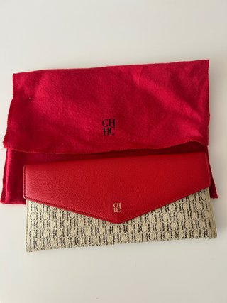 Cartera Carolina Herrera Roja y Multicolor