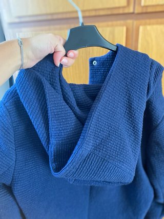 Giacca corta con cappuccio blu notte