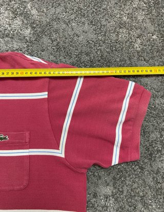 Polo Lacoste Hombre Rayas Rojo Vintage  - Talla XL