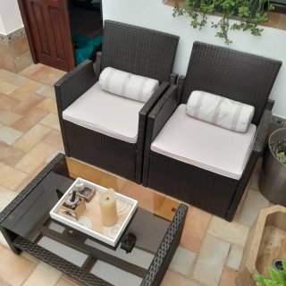 Conjunto Muebles Exterior Ratán y Cristal