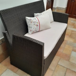 Conjunto Muebles Exterior Ratán y Cristal
