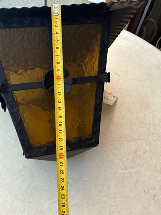 Lámpara Farol Forja Vintage Cristal Amarillo