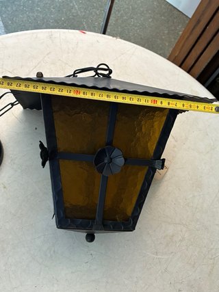 Lámpara Farol Forja Vintage Cristal Amarillo