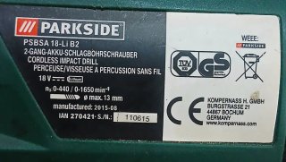 trapano avvitatore a percussione Parkside PSBSA