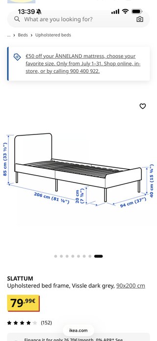 Cama IKEA con colchón, edredón y sábanas