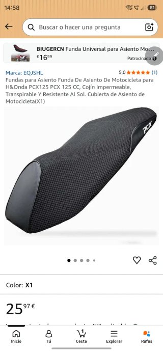 Funda Asiento Moto Universal Impermeable