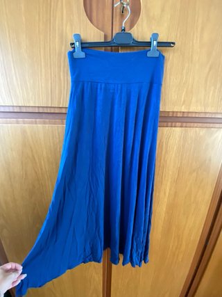 Gonna lunga blu elastica taglia unica
