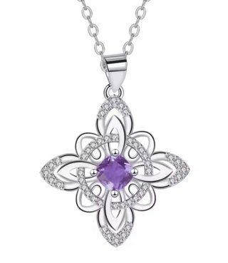 Colgante Plata Nudo de Bruja Amatista