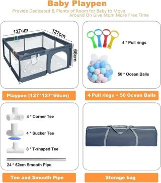 Parque infantil HABOWN 127x127cm