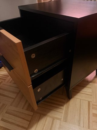 Mesita de noche madera y metal