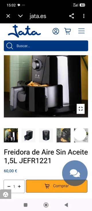 Freidora de Aire Sin Aceite Jata 1,5L JEFR1221