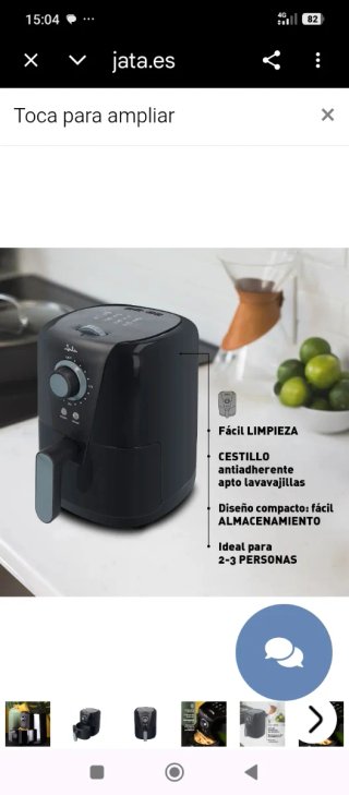 Freidora de Aire Sin Aceite Jata 1,5L JEFR1221
