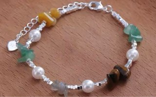 Pulsera piedra natural y plata