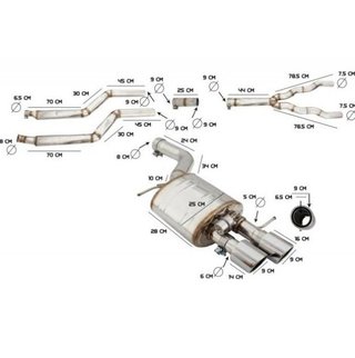 Sistema de escape deportivo completo para BMW Seri