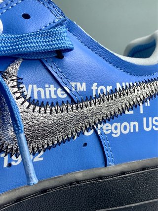 Nike Air Force 1 Off-White Azul Plata