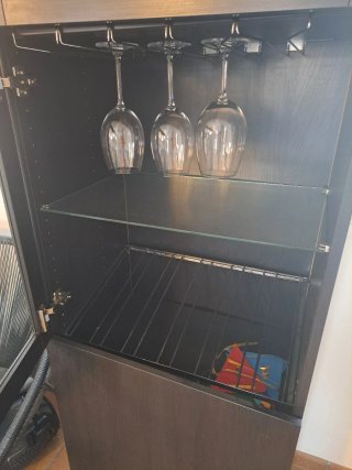 Armario Mueble Bar Ikea Negro Cristal