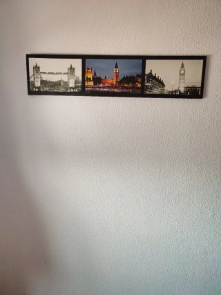 Cuadro con fotos de Inglaterra en color y blanco y