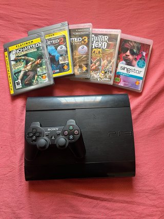 Console PS3 Super Slim Nera + 4 Giochi