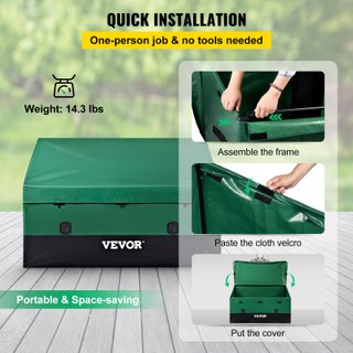 Box da Giardino Impermeabile 660L con Coperchio