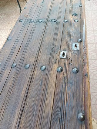 Mesa rústica artesanal madera maciza