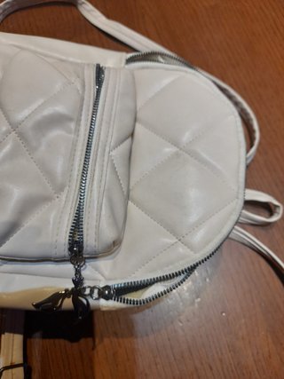 Mini zainetto / borsa a spalla in ecopelle bianco