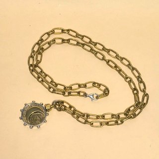 COLLANA Catena Ovale CIONDOLO SOLE LUNA Argento
