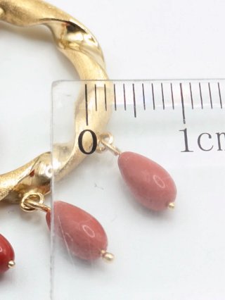 Pendientes Aro Oro 18k con Coral Rojo