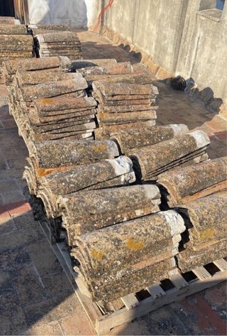 Tejas antiguas de barro